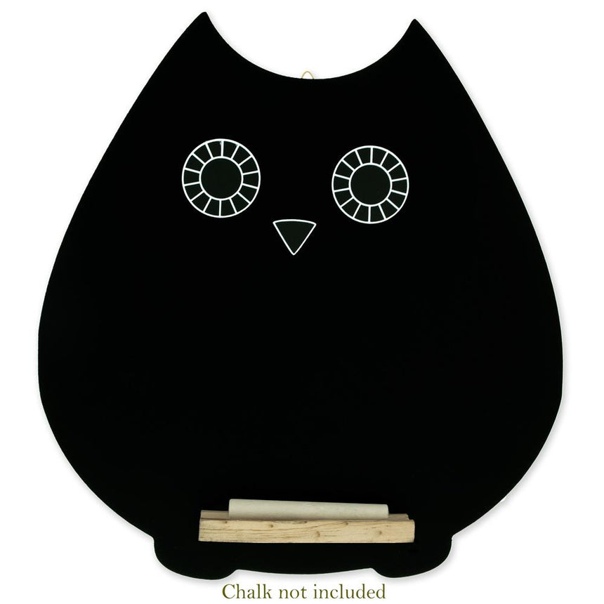 Set of 2 Owl-Shaped Chalkboards Blackboards for Erasable Hanging Signs and Displays ,dimensions in inches: 9.7 x  x 9.5