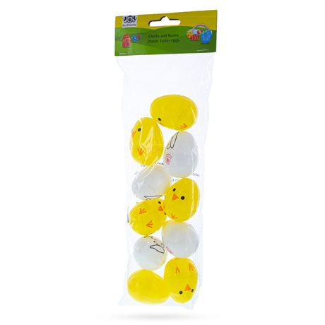 10 Playful Bunny & Chick Plastic Easter Egg 2.25 Inches ,dimensions in inches: 2.25 x  x 1.5