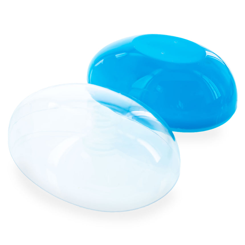 Large Fillable Clear Top Blue Bottom Plastic Easter Egg 5.1 Inches ,dimensions in inches: 5.1 x 3.54 x 5.1