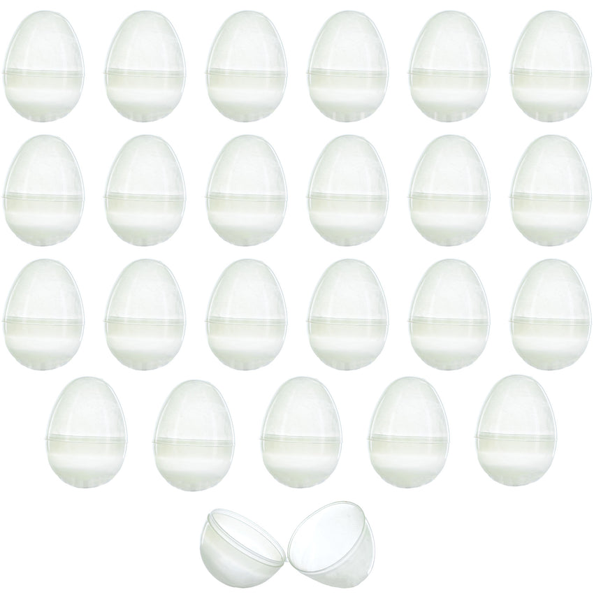 Plastic Glow in the Dark: Set of 24 Noctilucent Fillable Easter Eggs, Each 2.25 Inches in Multi color Oval