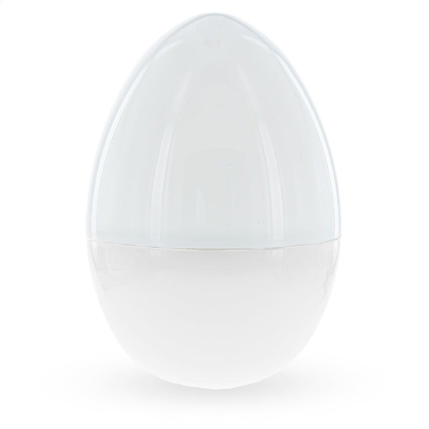 Plastic Giant Size Large Two Shades White Plastic Easter Egg 12 Inches in Clear color Oval