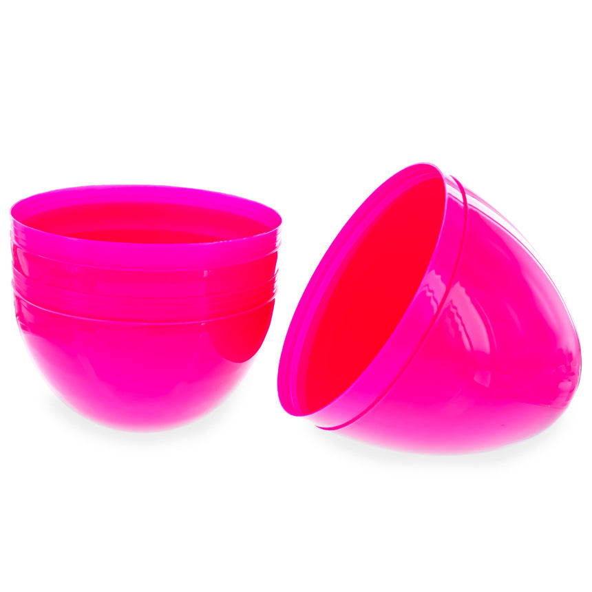 Set of 2 Pink Giant Jumbo Size Fillable Plastic Easter Eggs 10 Inches ,dimensions in inches: 10 x 7.1 x 7.1