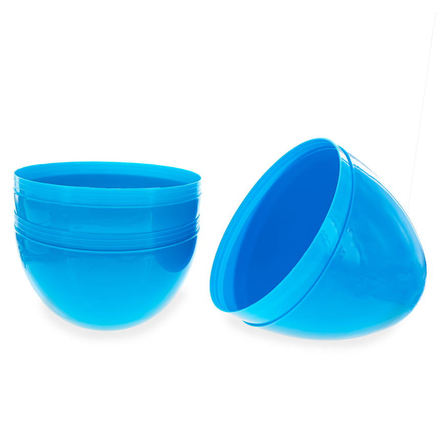 Set of 2 Blue Giant Jumbo Size Fillable Plastic Easter Eggs 10 Inches ,dimensions in inches: 10 x 7.1 x 7.1