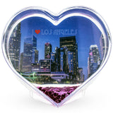 Heartfelt LA Memories: Los Angeles Clear Acrylic Heart Shaped Water Globe Picture Frame ,dimensions in inches: 3.5 x  x 3.8