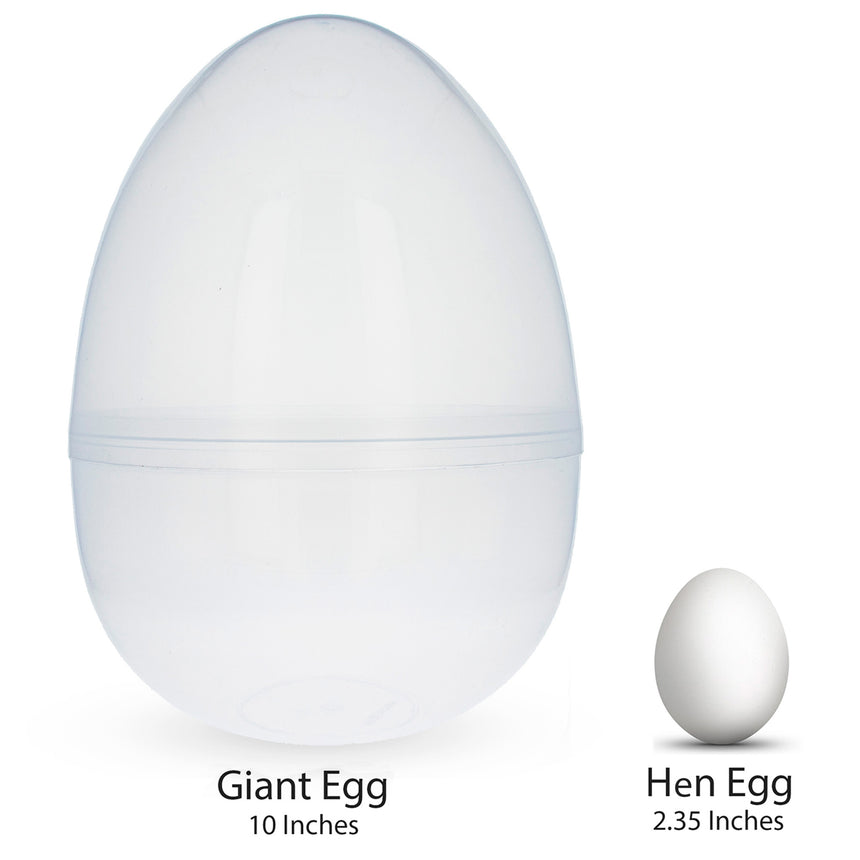 Juego de 2 huevos de Pascua gigantes de plástico transparente de tamaño jumbo de 10 pulgadas