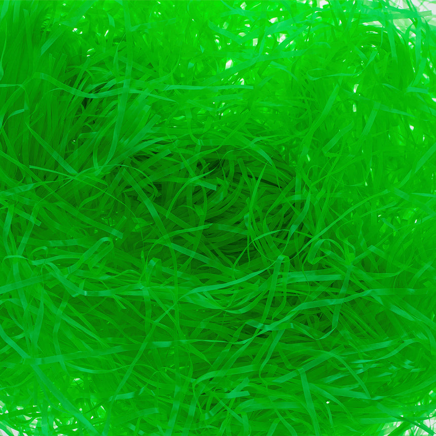 Plastic Vibrant Green Plastic Easter Basket Filler Grass 2 oz in Green color