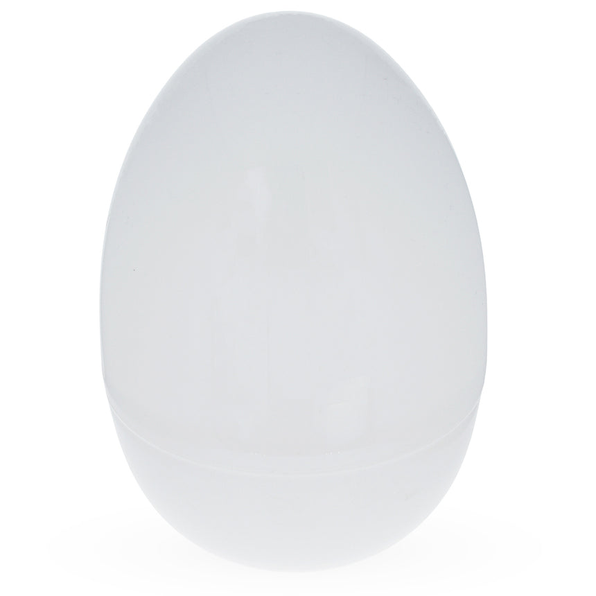 Snowy Delight: Set of 2 White Plastic Jumbo Size Easter Eggs 10 Inches ,dimensions in inches: 10 x 7 x 7