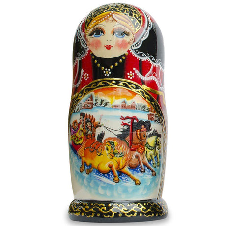 BestPysanky online gift shop sells stackable matryoshka stacking toy babushka Russian authentic for kids little Christmas nested matreshka wood hand painted collectible figurine figure statuette