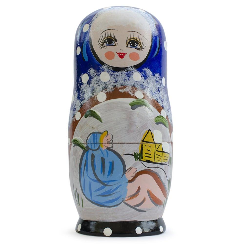 BestPysanky online gift shop sells stackable matryoshka stacking toy babushka Russian authentic for kids little Christmas nested matreshka wood hand painted collectible figurine figure statuette