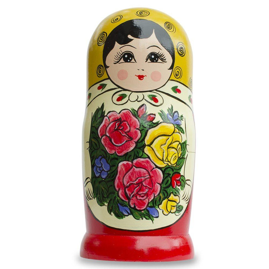 BestPysanky online gift shop sells traditional stackable matryoshka stacking toy babushka Russian authentic for kids little Christmas nested matreshka wood hand painted collectible figurine figure statuette floral flowers semenov