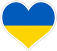 Plastic Ukrainian Flag Sticker Vinyl Heart Shaped Car Bumper Decal in Multi color Heart