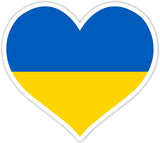 Plastic Ukrainian Flag Sticker Vinyl Heart Shaped Car Bumper Decal in Multi color Heart