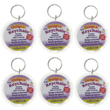 Plástico Set of 6 Clear Plastic Key Chains DIY Craft 2.75 Inches in Clear color Round