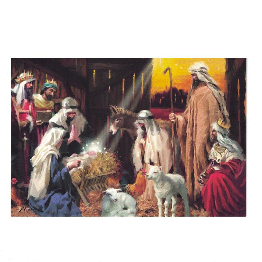 Paper It's Christmas! Manger Scene Greeting Card in Multi color Rectangular