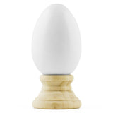 Wood White Wooden Egg with Stand 2.5 Inches in White color Oval