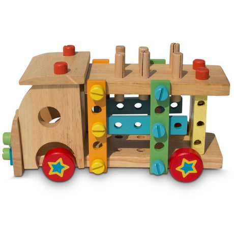 Set of Wooden Truck with Building Tools ,dimensions in inches: 10 x 5 x 4.25