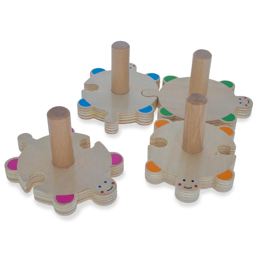 Baby Shape and Color Learning Wooden Blocks Set ,dimensions in inches: 6 x 6 x 6.24