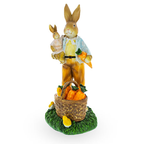 Shop Father and Son Bunny Duo: Sharing a Basket of Harvested Carrots Figurine. Buy Easter Figurines Bunnies Multi  Resin for Sale by Online Gift Shop BestPysanky Easter Bunny figurine decoration