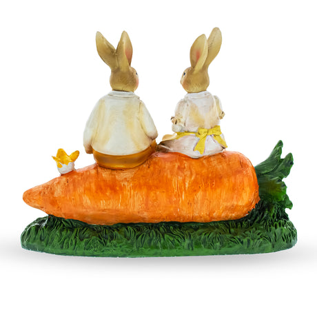 Shop Bunny Couple in Love Sitting on a Carrot Figurine. Buy Easter Figurines Bunnies Multi  Resin for Sale by Online Gift Shop BestPysanky Easter Bunny figurine decoration