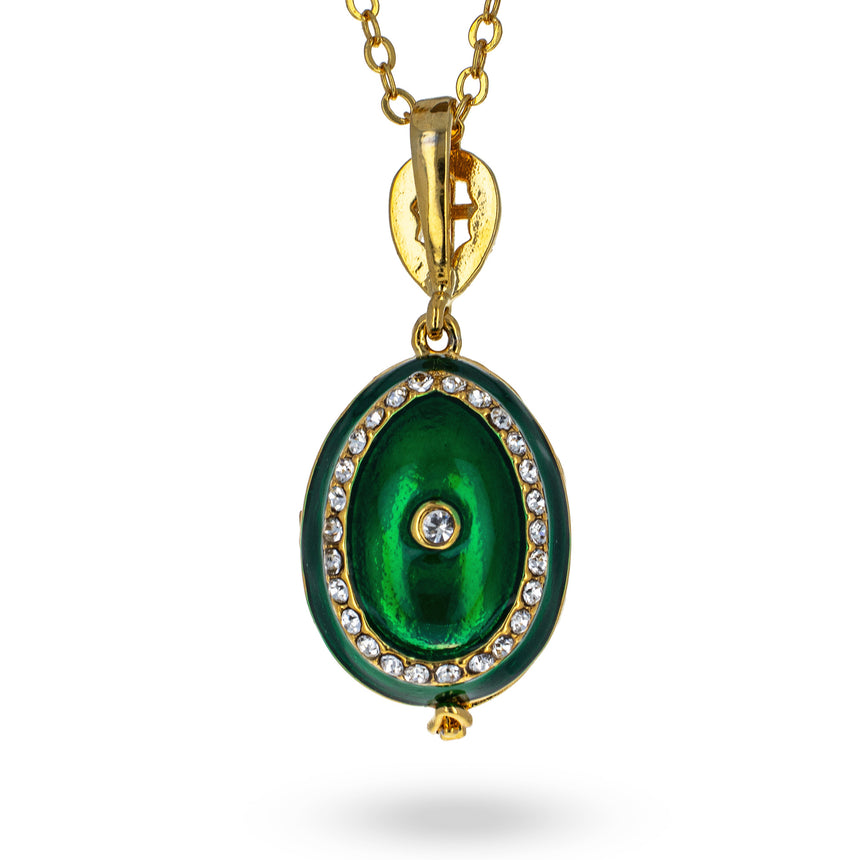 Shop Green Brass 50 Crystals Triptych Icons Royal Egg Pendant Necklace. Buy Jewelry Necklaces Royal Green Oval Pewter for Sale by Online Gift Shop BestPysanky jewelry Russian Easter egg pendant necklace charm locket jeweled enameled crystals vintage style Faberge Swarovski