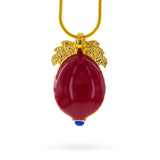 Red Enamel Cut Out Royal Egg Pendant Necklace ,dimensions in inches: 20 x 0.9 x 0.6