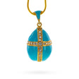 Pewter Turquoise Crystal Cross Royal Egg Pendant Necklace in Multi color Oval