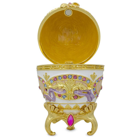 BestPysanky online gift shop sells Faberge replicas Imperial royal collectible Easter egg decorative Russian inspired style jewelry trinket box bejeweled jeweled enameled decoration figurine collection house music box crystal value for sale real