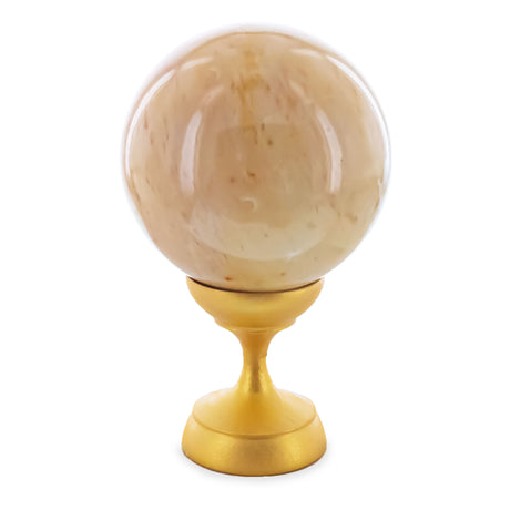 Stone Yellow Polished Marble Stone Sphere in Yellow color Round